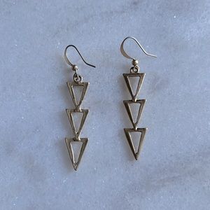 Modern Pierced Dangle Silver Tone Dangle Earrings